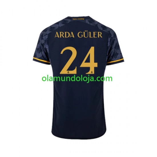 Camisola Real Madrid Arda Guler 24 Homem Equipamento Segundo 2023-2024 Manga Curta